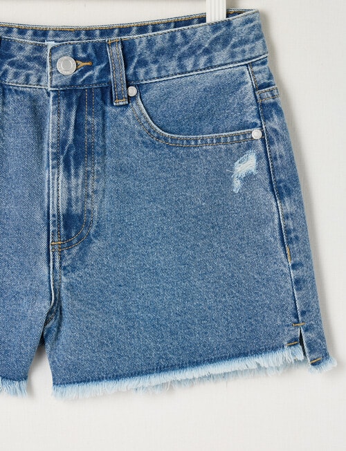 Switch Ava Star Pocket Cut Off Denim Short, Washed Blue product photo View 04 L