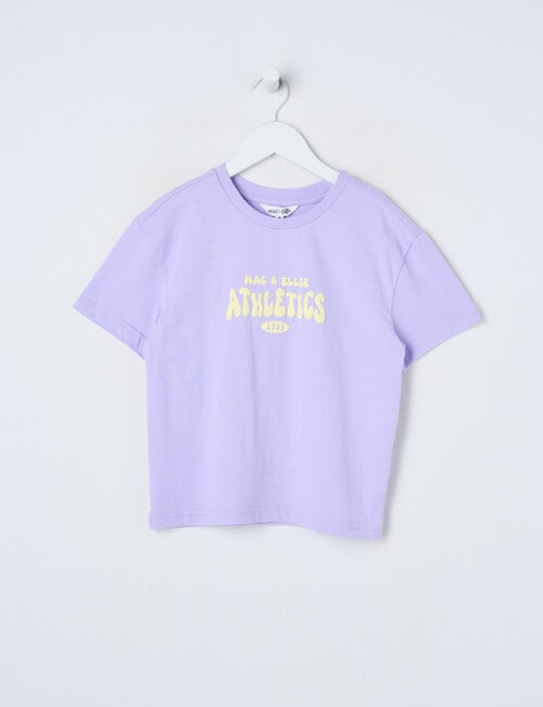 Mac & Ellie Athletics Club Boxy Tee, Lilac & Lemon product photo