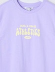 Mac & Ellie Athletics Club Boxy Tee, Lilac & Lemon product photo View 02 S