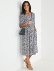 Ella J V-Neck Dress, Print product photo