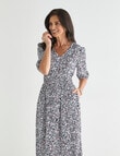 Ella J V-Neck Dress, Print product photo View 04 S