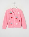 Mac & Ellie Fruit Knit Cardigan, Pink Sugar product photo