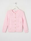 Mac & Ellie Bows Knit Cardigan, Light Pink product photo