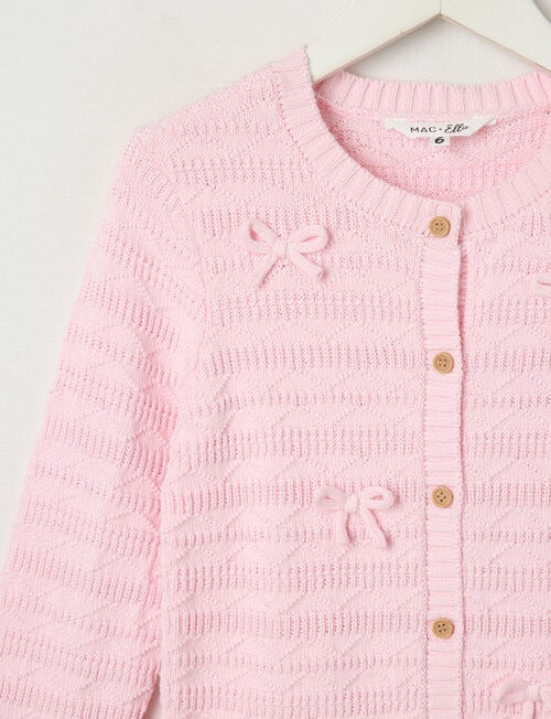 Mac & Ellie Bows Knit Cardigan, Light Pink product photo View 02 L
