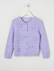 Mac & Ellie Bows Knit Cardigan, Lilac product photo