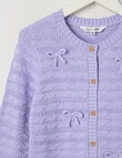 Mac & Ellie Bows Knit Cardigan, Lilac product photo View 02 S