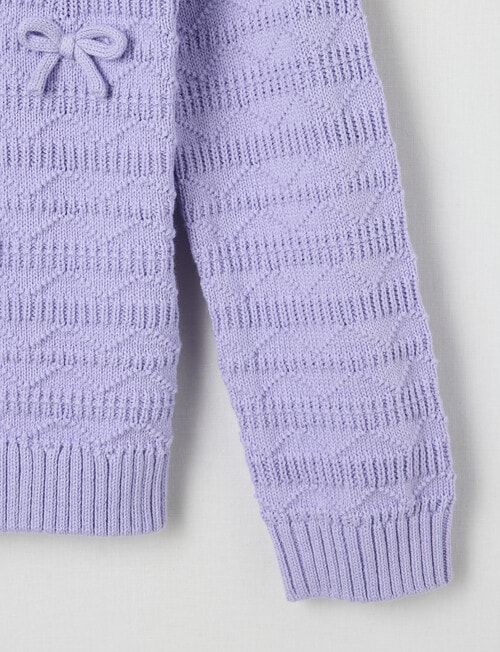 Mac & Ellie Bows Knit Cardigan, Lilac product photo View 03 L