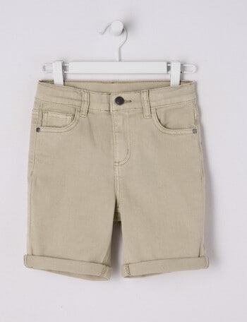 Mac & Ellie 5-Pocket Denim Short, Stone product photo