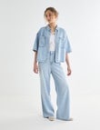 Denim Republic Soft Wide Leg Jeans, Light Blue Wash product photo View 03 S