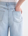 Denim Republic Soft Wide Leg Jeans, Light Blue Wash product photo View 05 S