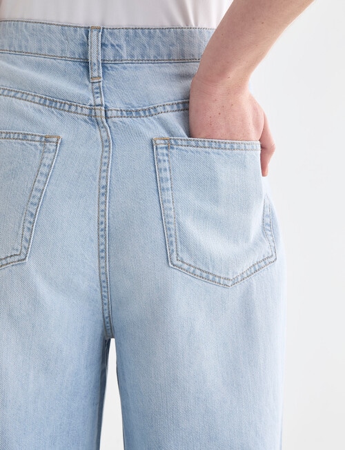 Denim Republic Soft Wide Leg Jeans, Light Blue Wash product photo View 05 L