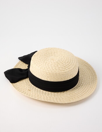 Boston + Bailey Boater Hat, Natural & Black product photo