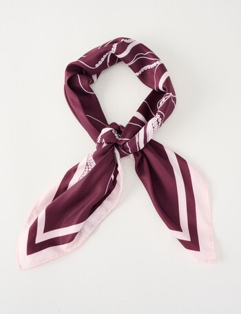Boston + Bailey Square Scarf, Cranberry Floral product photo
