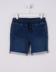 Mac & Ellie Pull On Denim Short, Dark Blue product photo