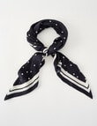 Boston + Bailey Crinkled Scarf, 65 x 65cm, Black Polka Dot product photo