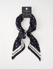 Boston + Bailey Crinkled Scarf, 65 x 65cm, Black Polka Dot product photo View 02 S