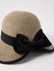 Boston + Bailey Bow Cloche Hat, Natural & Black product photo View 03 S