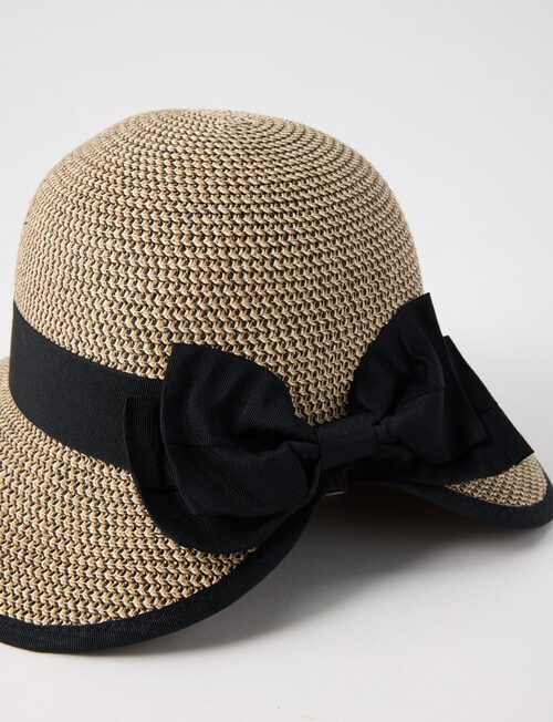 Boston + Bailey Bow Cloche Hat, Natural & Black product photo View 03 L