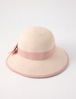 Boston + Bailey Bow Cloche Hat, Ivory & Blush product photo