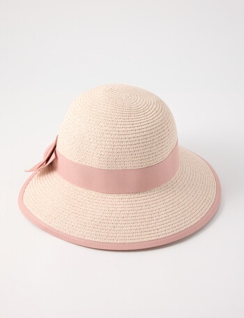Boston + Bailey Bow Cloche Hat, Ivory & Blush product photo