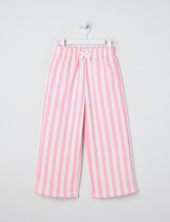 Mac & Ellie Stripe Wide Leg Trackpant, Light Pink product photo