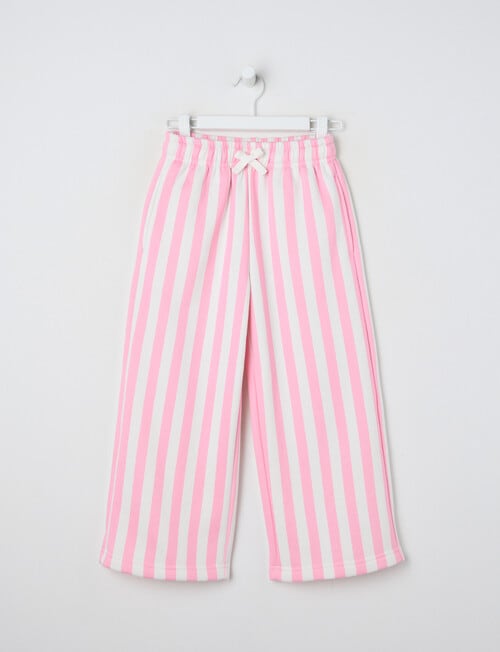 Mac & Ellie Stripe Wide Leg Trackpant, Light Pink product photo