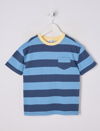 Mac & Ellie YD Stripe Short Sleeve Tee, Blue product photo