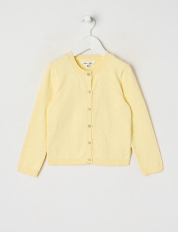 Mac & Ellie Dobby Spot Cardigan, Lemon product photo