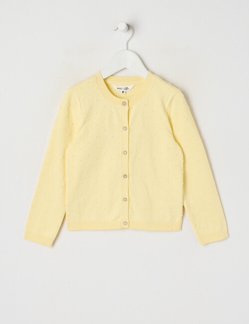 Mac & Ellie Dobby Spot Cardigan, Lemon product photo