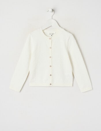 Mac & Ellie Dobby Spot Cardigan, Vanilla product photo