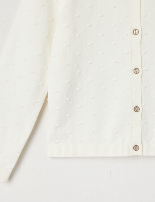 Mac & Ellie Dobby Spot Cardigan, Vanilla product photo View 03 L