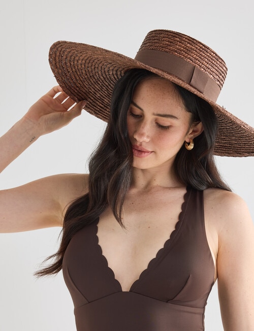 Whistle Jasmine Sun Hat, Chocolate product photo