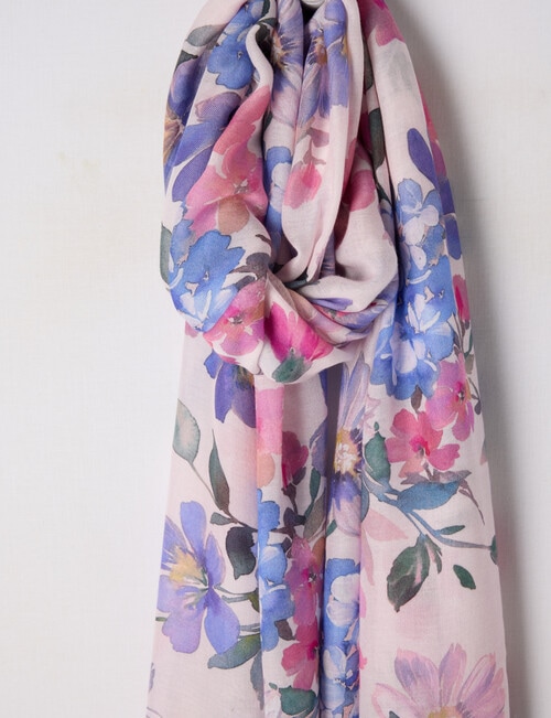 Boston + Bailey Lightweight Viscose Scarf, Pink Floral product photo View 02 L