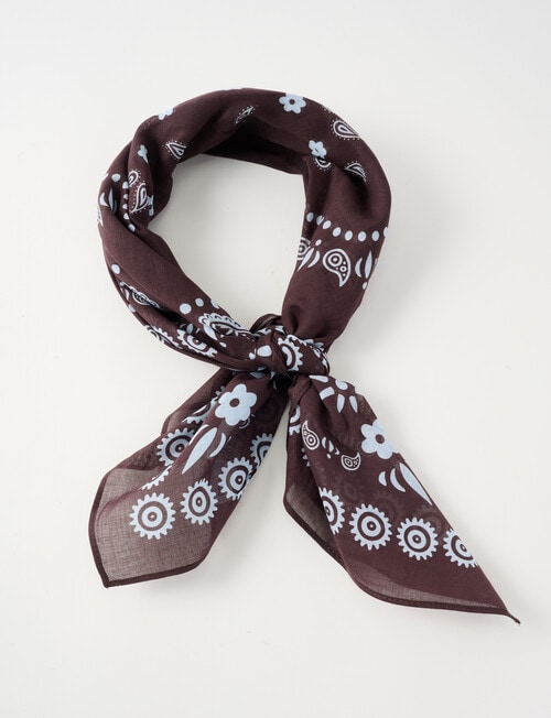 Boston + Bailey Cotton Square Scarf, 70 x 70cm, Amber Paisley product photo