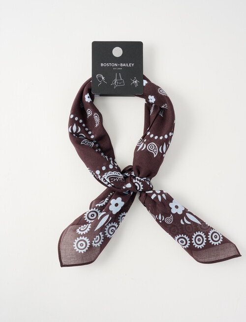 Boston + Bailey Cotton Square Scarf, 70 x 70cm, Amber Paisley product photo View 02 L