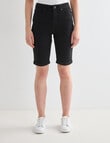 Denim Republic Knee Short, Black product photo