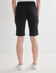 Denim Republic Knee Short, Black product photo View 02 S