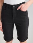 Denim Republic Knee Short, Black product photo View 04 S