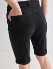 Denim Republic Knee Short, Black product photo View 05 S