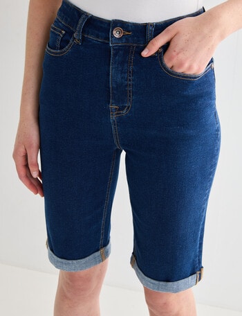 Denim Republic Knee Short, Dark Wash product photo
