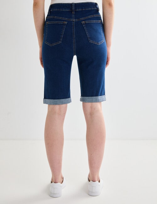 Denim Republic Knee Short, Dark Wash product photo View 02 L