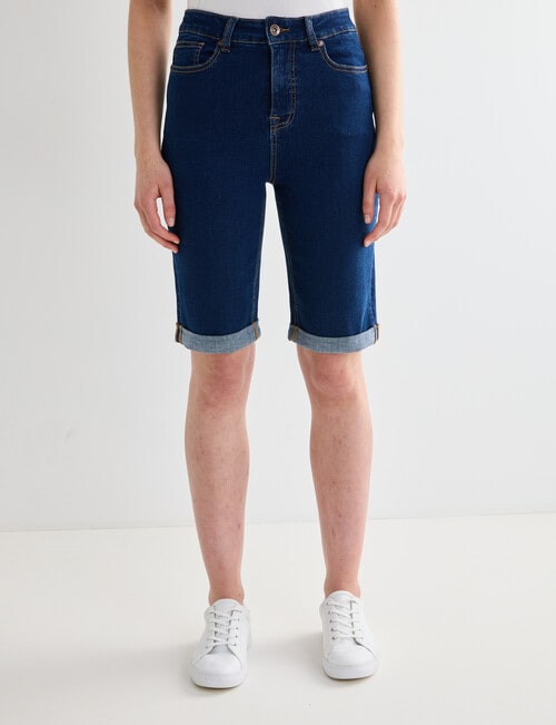 Denim Republic Knee Short, Dark Wash product photo View 04 L