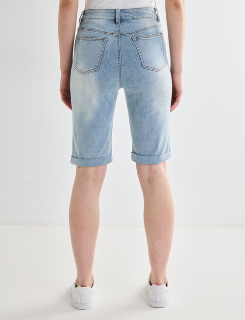 Denim Republic Knee Short, Light Wash product photo View 02 L