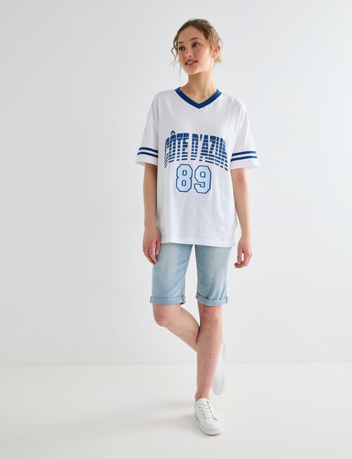 Denim Republic Knee Short, Light Wash product photo View 03 L