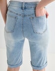 Denim Republic Knee Short, Light Wash product photo View 05 S