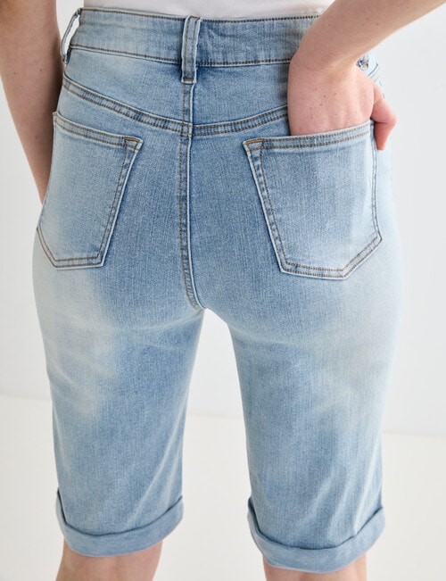 Denim Republic Knee Short, Light Wash product photo View 05 L