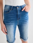 Denim Republic Knee Short, Blue Wash product photo View 04 S