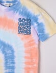 Mac & Ellie Good Vibes Tie Dye Short Sleeve Tee, Rainbow product photo View 02 S