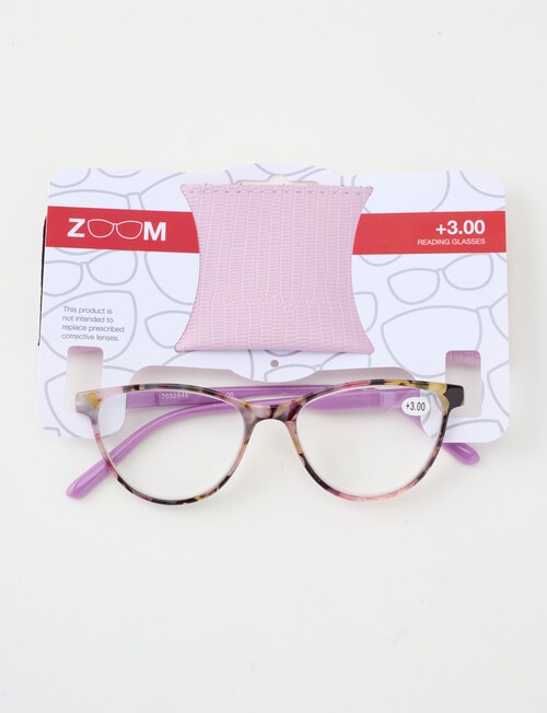 Zoom Reading Glasses, Printed Floral Purple product photo View 02 L