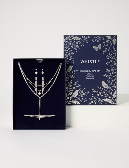 Whistle Elena Jewellery Gift Box, 3-Piece, Silver Tone product photo View 02 L